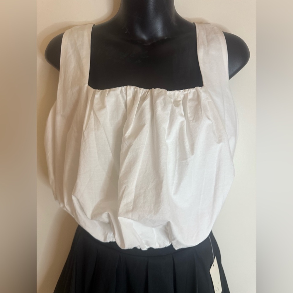a new day White Gathered Tank Top